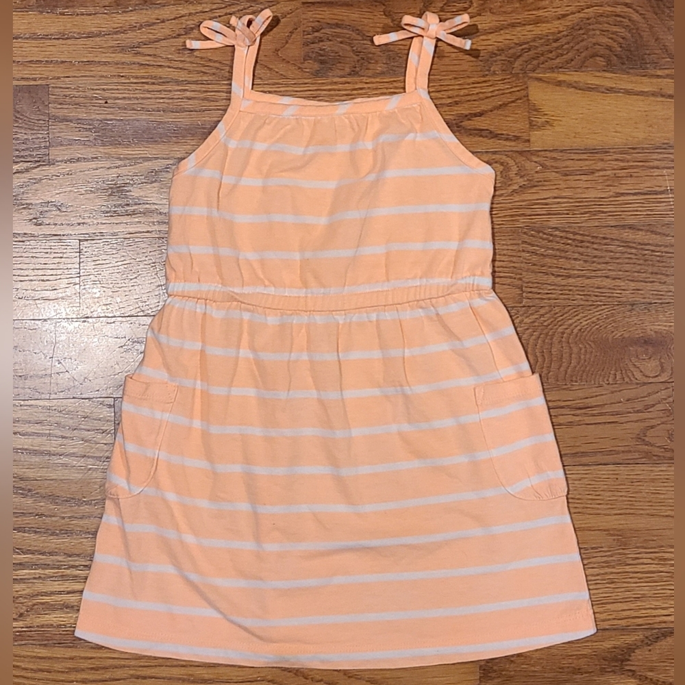 Crazy 8 Orange and White Stripes Sleeveless Sundress Size 18-24M
